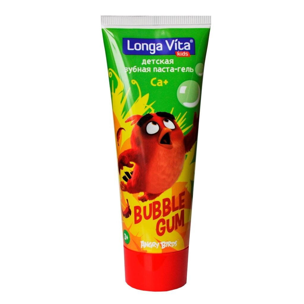 Зубная паста Longa Vita, Angry Birds Bubble Gum, для детей, 75 г