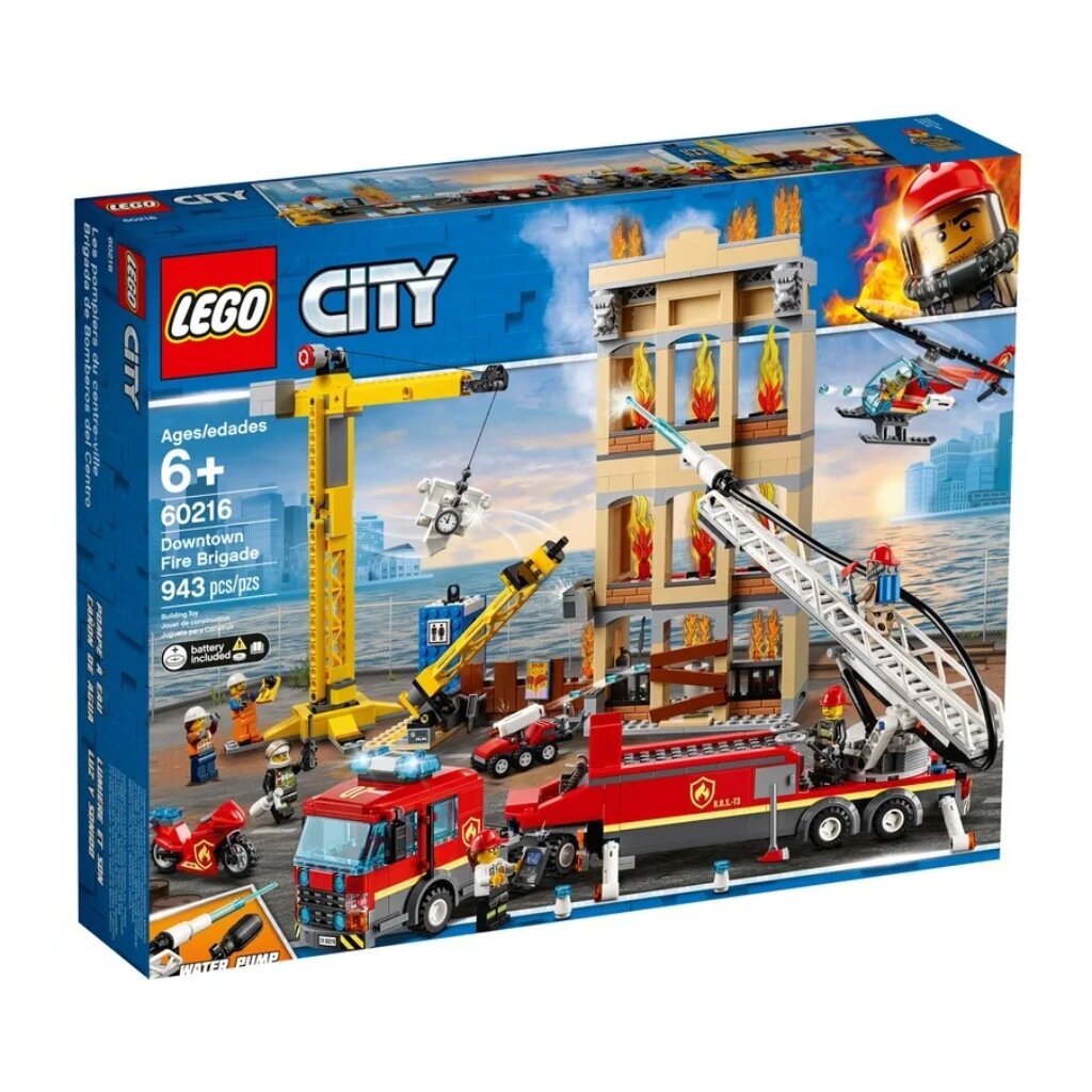 Конструктор Lego, City, Центральная пожарная станция, 5-7 лет, 943 детали,  60216 - купить оптом со складов в Москве и Воронеже - оптовая база Спектр