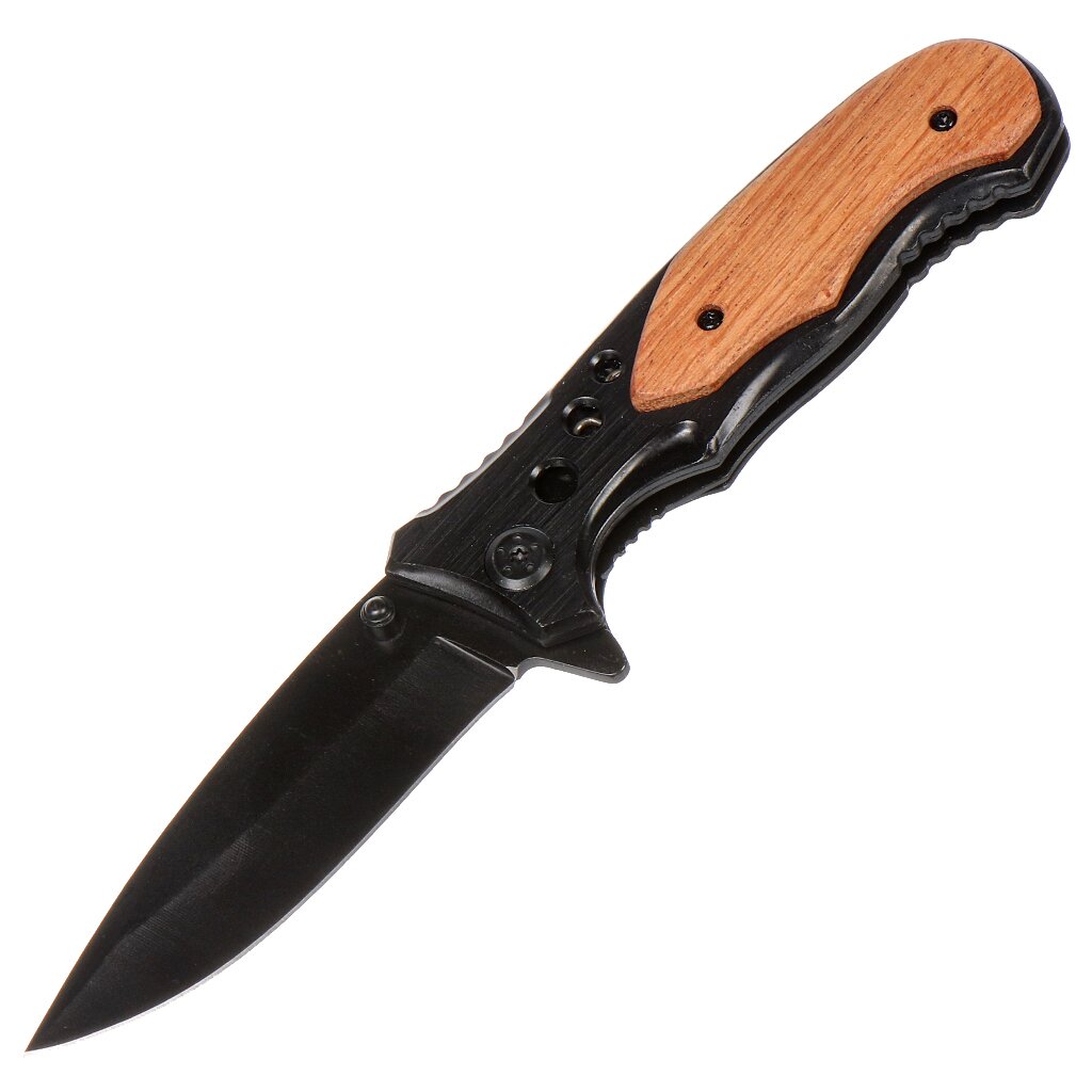 Нож складной, рукоятка дерево, 205 мм, T2022-469 складной карманный нож из нержавеющей стали лезвие дерево ручка ножи открытый edc брелок нож