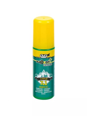 Репеллент от комаров, клещей, мошек, москитов, мокрецы, слепней, спрей, Nadzor, Extreme 7в1, 90 мл, EXTR132