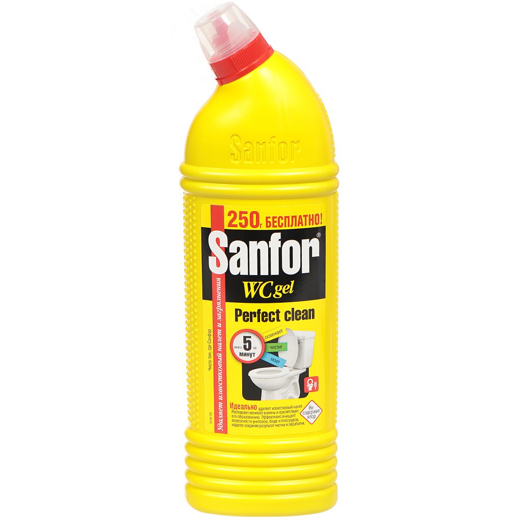 Средство для унитаза Sanfor WC Лимон 8815, 1000 мл