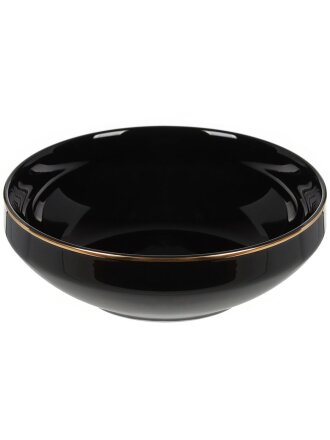 Салатник фарфор, круглый, 14х4.7 см, Black Gold, Domenik, DM3013-1