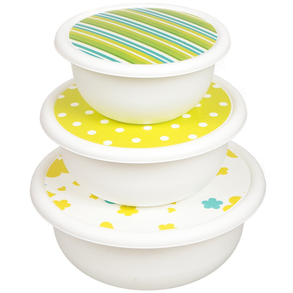 Набор мисок с/кр LIME MIX 3шт (1,2л;2,1л;3,2л) бел PT2455IMLБЕЛ-LM-13РS Plast team