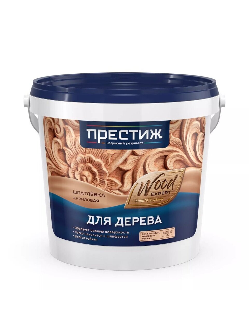 Шпатлевка Престиж, акриловая, по дереву, для внутренних и наружных работ, махагон, 1 кг