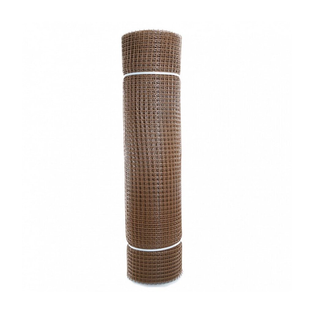 Сетка садовая пластмасса, ячейка 15 х 15 мм, квадрат, 100х2000 см, коричневая, Профи