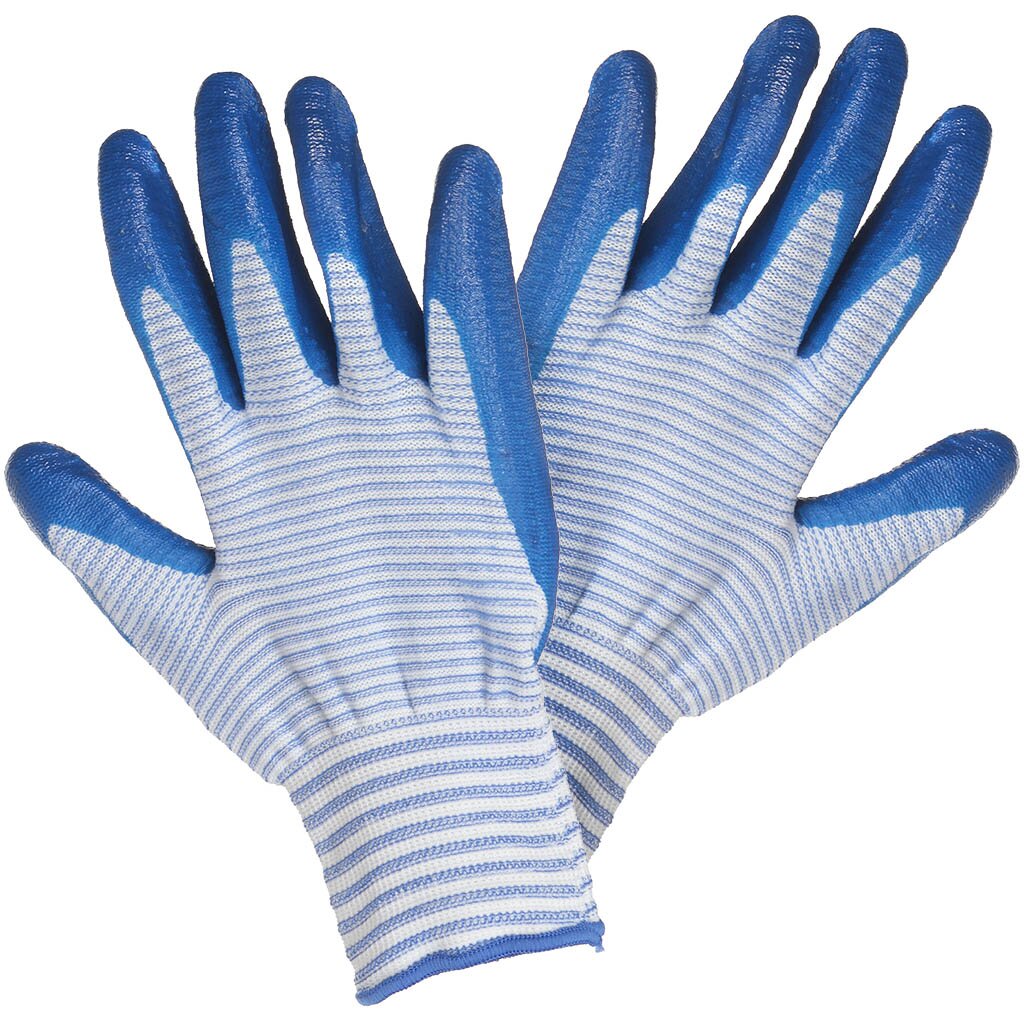 Перчатки нейлон, нитриловый облив, универсальный размер, Морячка перчатки полиэстер с нитриловым обливом размер 9 palisad