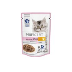 Корм для животных Perfect Fit, 190 г, для котят до 12 месяцев, сухой, курица, пакет