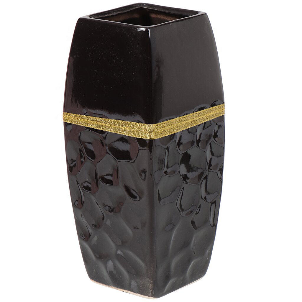 Ваза для цветов керамическая настольная Петрис черная