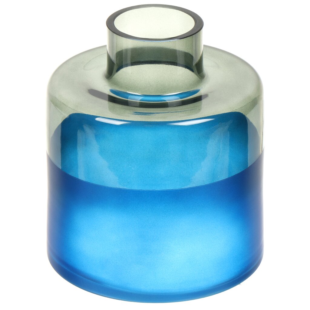 Ваза стекло, настольная, 18х16 см, Evis, Шонгуй-металлик, 27 1441 2741, бутылочная, синяя