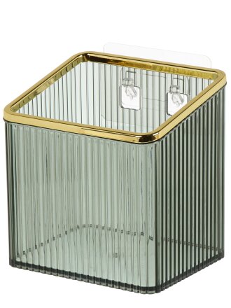 Органайзер для хранения, пластик, 1 секция, подвесной, 11.2х9.4х11.7 см, зеленый, Y4-11262