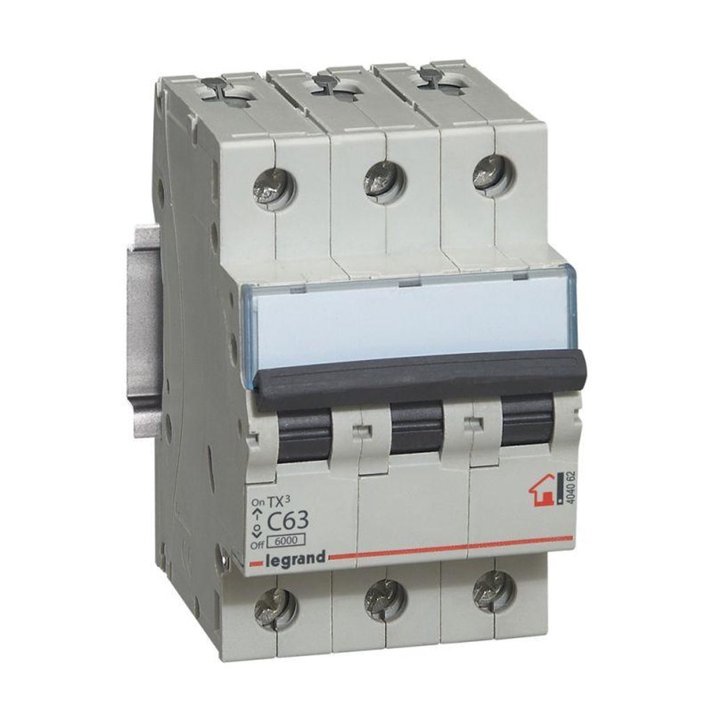 Автоматический выключатель накладной, Legrand, 404061, 3 полюса, 50, 6 кА, С, AC, 400 В, ТХЗ 6000