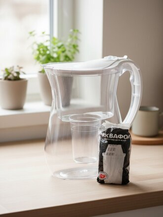 Фильтр-кувшин Аквафор, Лион, для холодной воды, 1 ступ, 3.8 л, белый, 800304