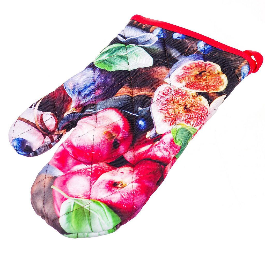 Прихватка-варежка 26х18 см, 100% хлопок, Текстильная лавка, Инжир