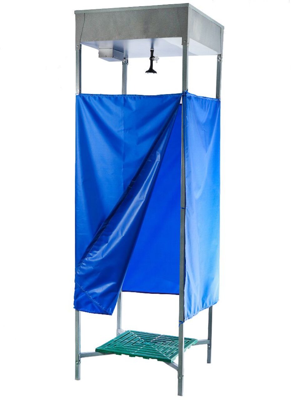 Душ садовый 128 л, бак антикоррозийный, 2 шторки ПВХ, с ЭВН