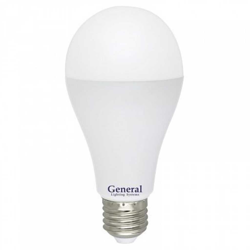 Лампа светодиодная E27, 25 Вт, 230 В, груша, 6500 К, холодный белый свет, General Lighting Systems, GLDEN-WA67, 690300