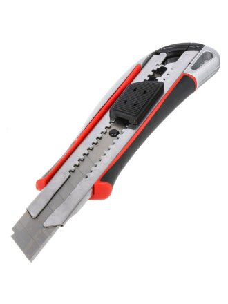 Нож строительный, 25х125 мм, резина, алюминий, выдвижное лезвие, Bartex, AI-2904004