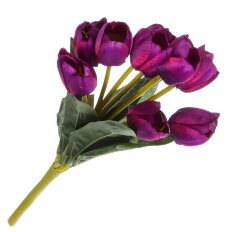 Цветок искусственный декоративный Тюльпаны, пасхальный, 34 см, фиолетовый, Y6-10371