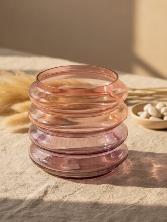 Ваза стекло, настольная, 20х18 см, Evis, Лампион, 2737, разноцветная