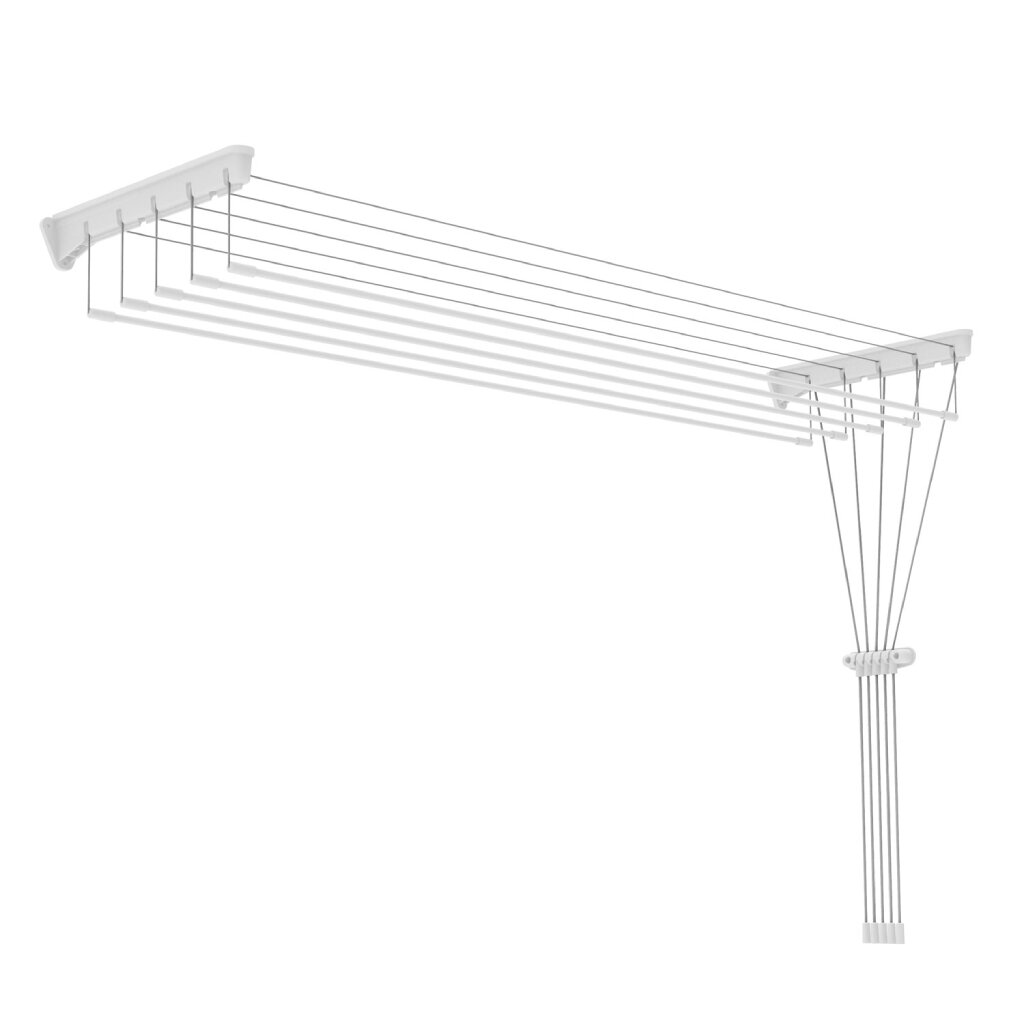 Сушилка для белья настенно-потолочная, 7 м, 5 прутьев, 10 кг, белая, Nika, СБЛ1,4