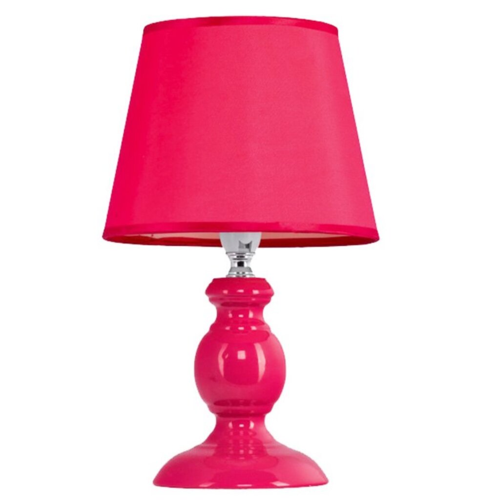 Светильник настольный E14, 40 Вт, розовый, абажур розовый, Gerhort, 33957 Pink