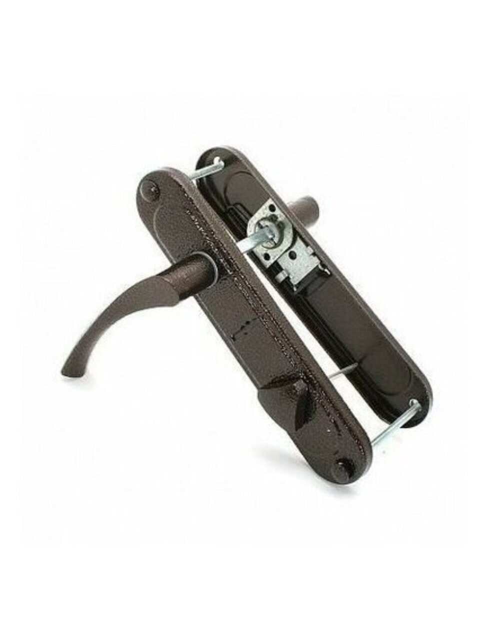 Ручка дверная Эльбор, Капля 4.643, 5297, правая, для замка сувальдного, комплект ручек, антик медь, ЦАМ