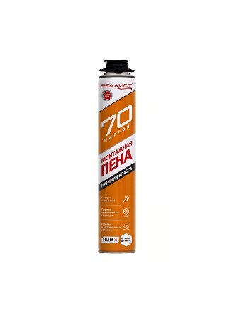 Пена монтажная Realist, PRO Orange, профессиональная, 70 л, зимняя, 4602009041068