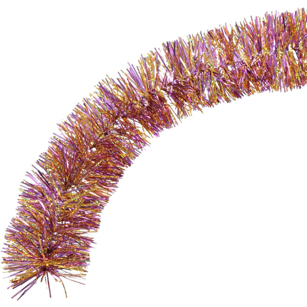 Мишура Xmas Dream золотисто-фиолетовая 5-180-7, 1.8х0.07 м