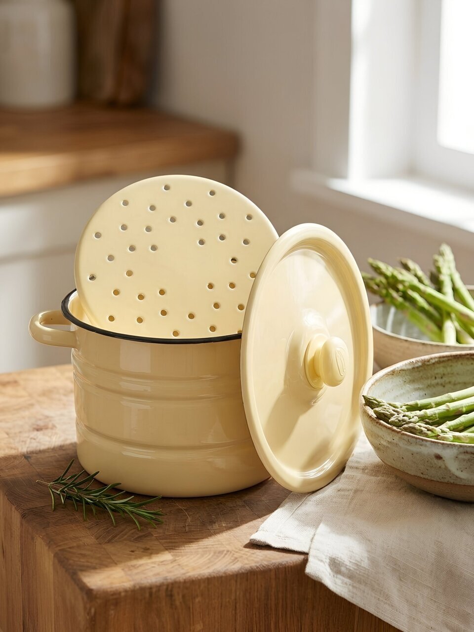 Мантоварка сталь, эмалированное покрытие, 7.5 л, Сибирские товары, крышка сталь, пластиковая кнопка, в ассортименте, С41720.3П/С41720.3