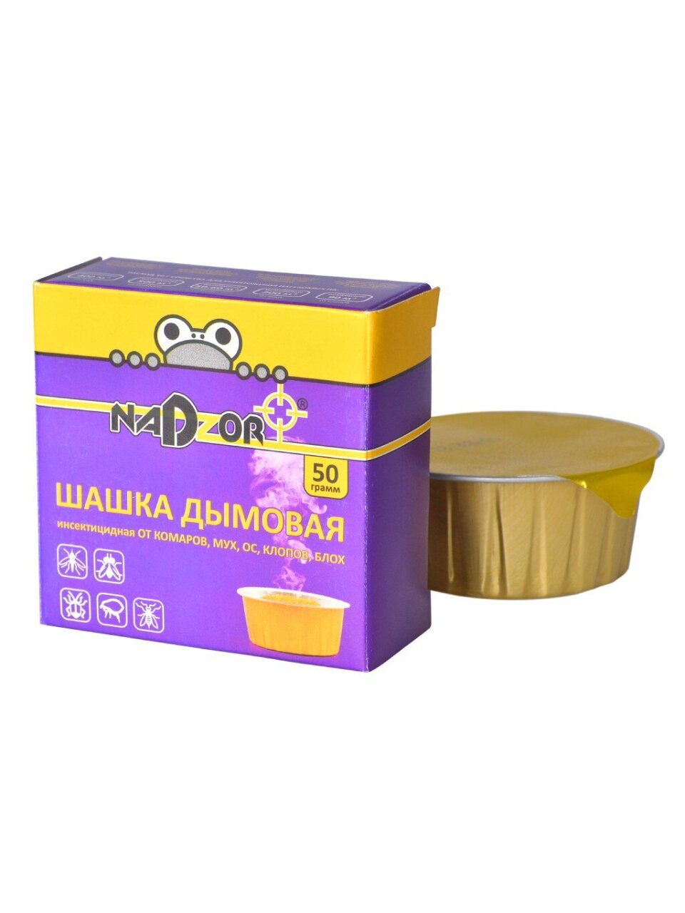 Репеллент от мух, комаров, ос, клопов, блох, дымовая шашка, 50 гр, Nadzor