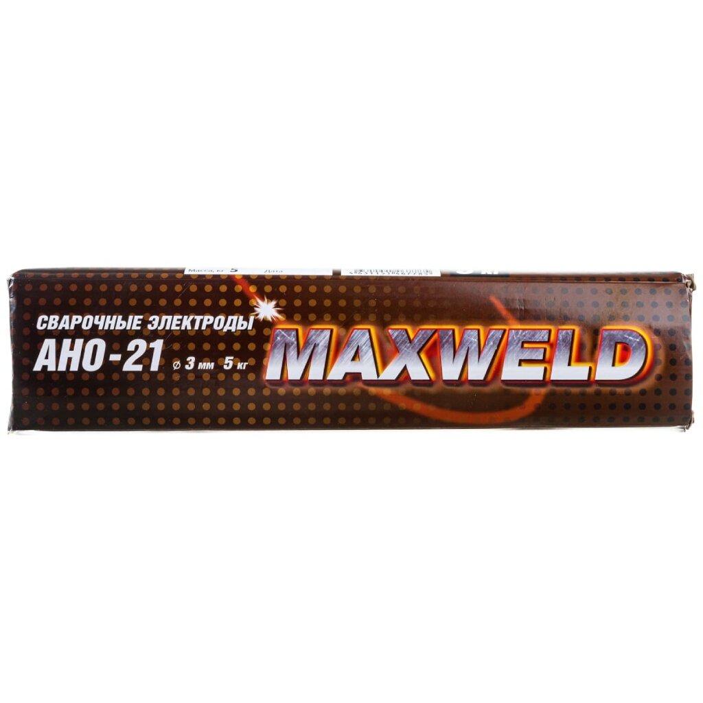 Электроды Maxweld, АНО-21, 3х350 мм, 5 кг, картонная коробка электроды goodel ок 46 3х350 мм 1 кг