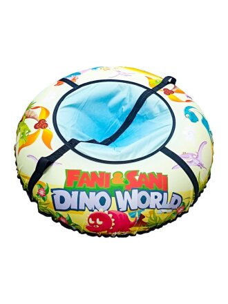 Санки-ватрушка Fani Sani, Динозавры Мульт Proffi, 80 см, 80 кг, с буксировочным тросом, с ручками, 84203