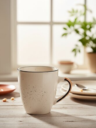 Кружка керамика, 400 мл, Фьюжен Миели, Elrington, 225-27029, бежевая