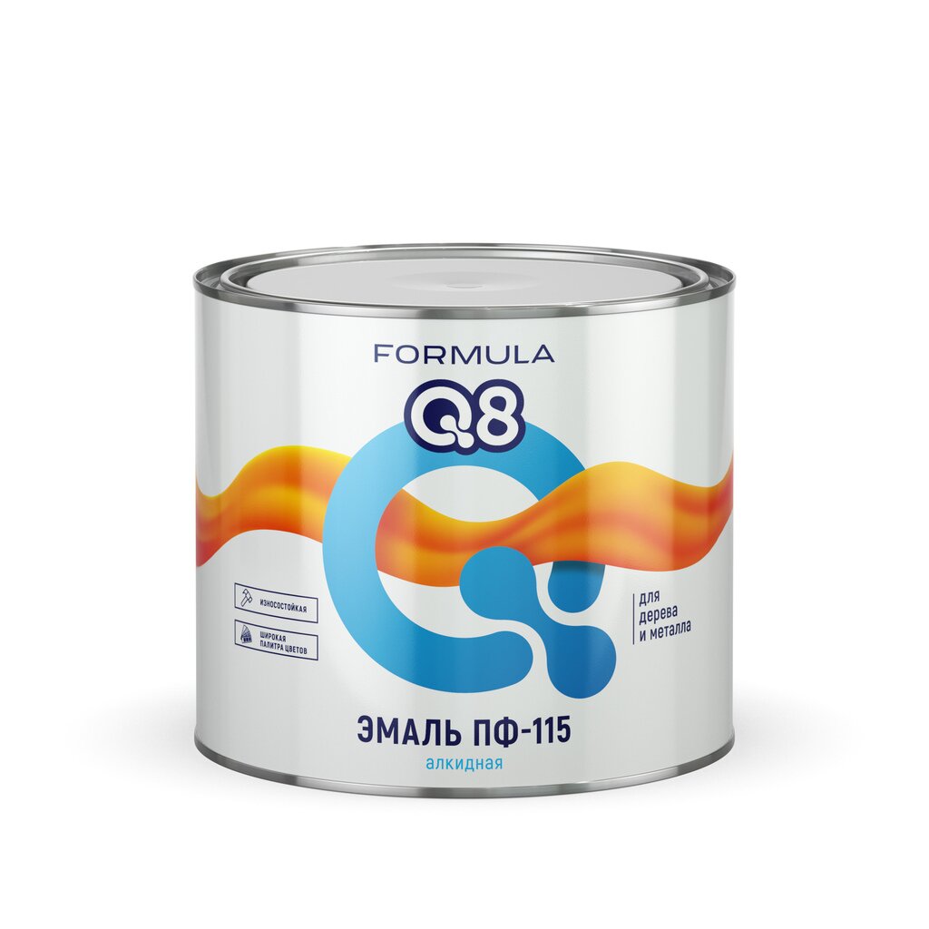 Эмаль Formula Q8, ПФ-115, алкидная, глянцевая, светло-голубая, 1.9 кг эмаль formula q8 пф 266 алкидная глянцевая светло ореховая 0 9 кг