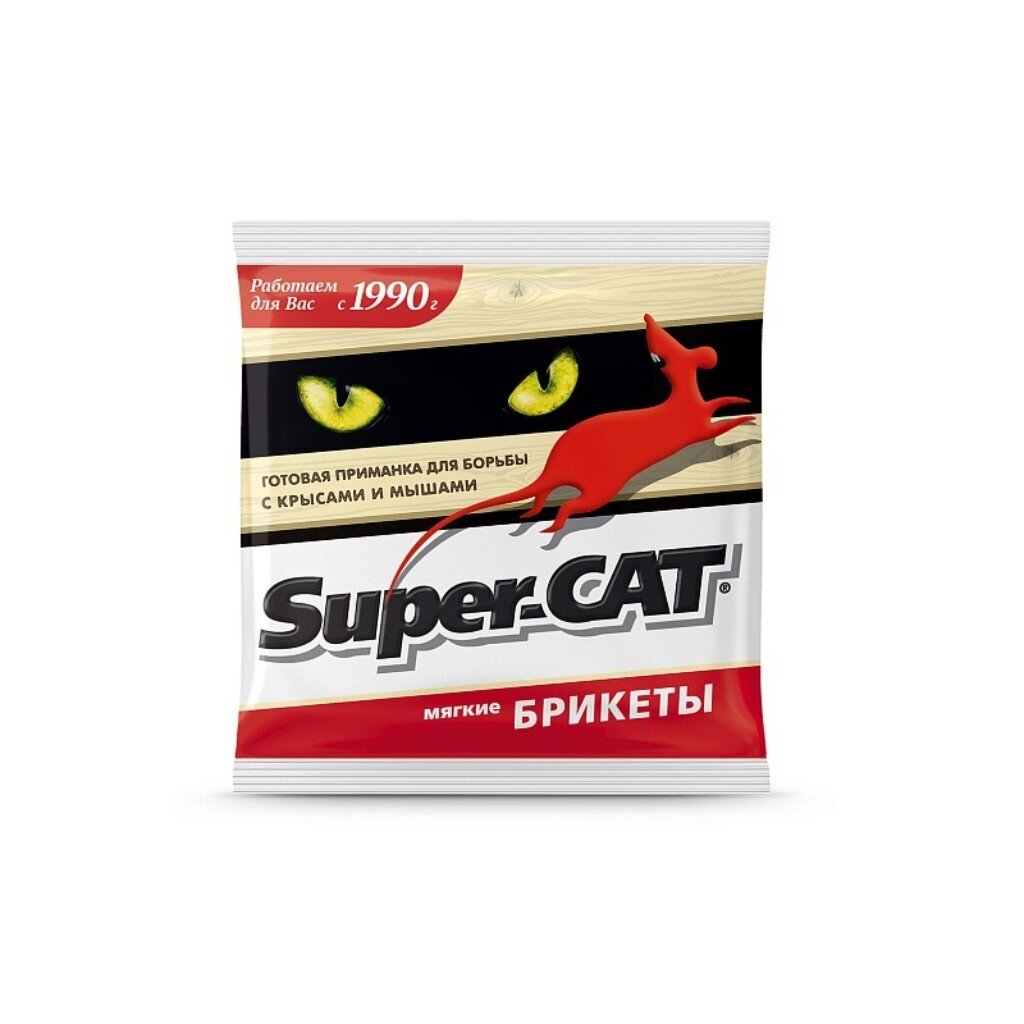 Родентицид Super-CAT Avgust от грызунов мягкий брикет 100 г 51₽