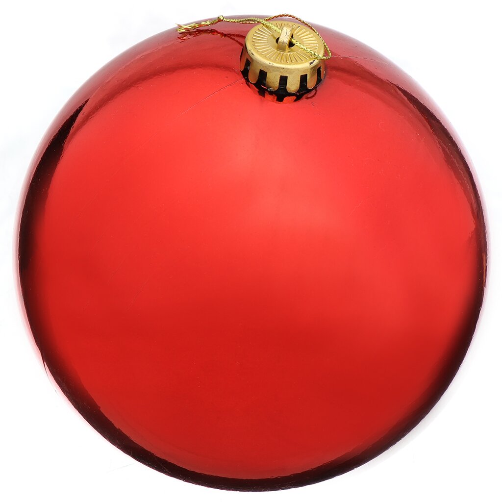 Елочный шар красный, 15 см, пластик, JC-5516