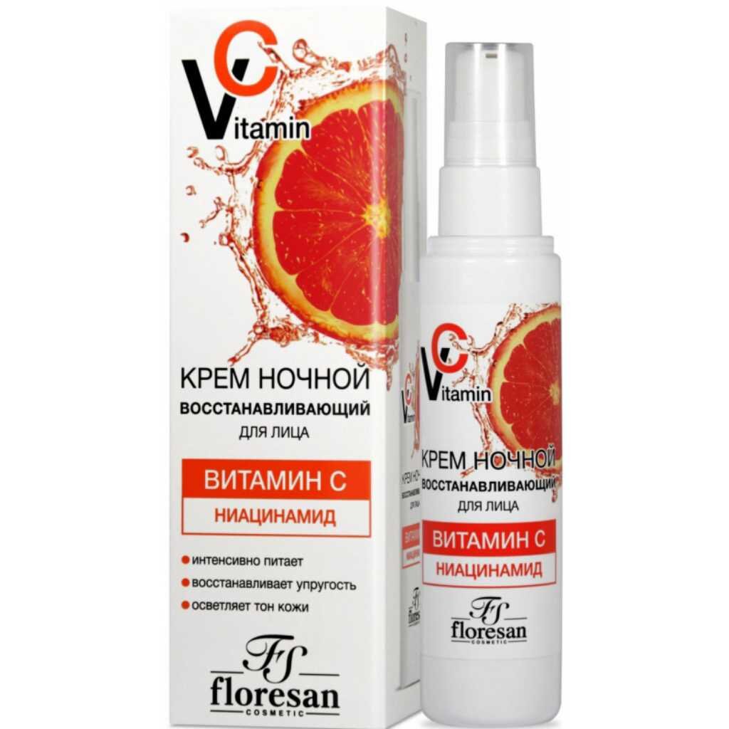 Крем для лица, Floresan, С витамином С, ночной, 75 мл флюид для кожи вокруг глаз floresan с витамином с 30 мл