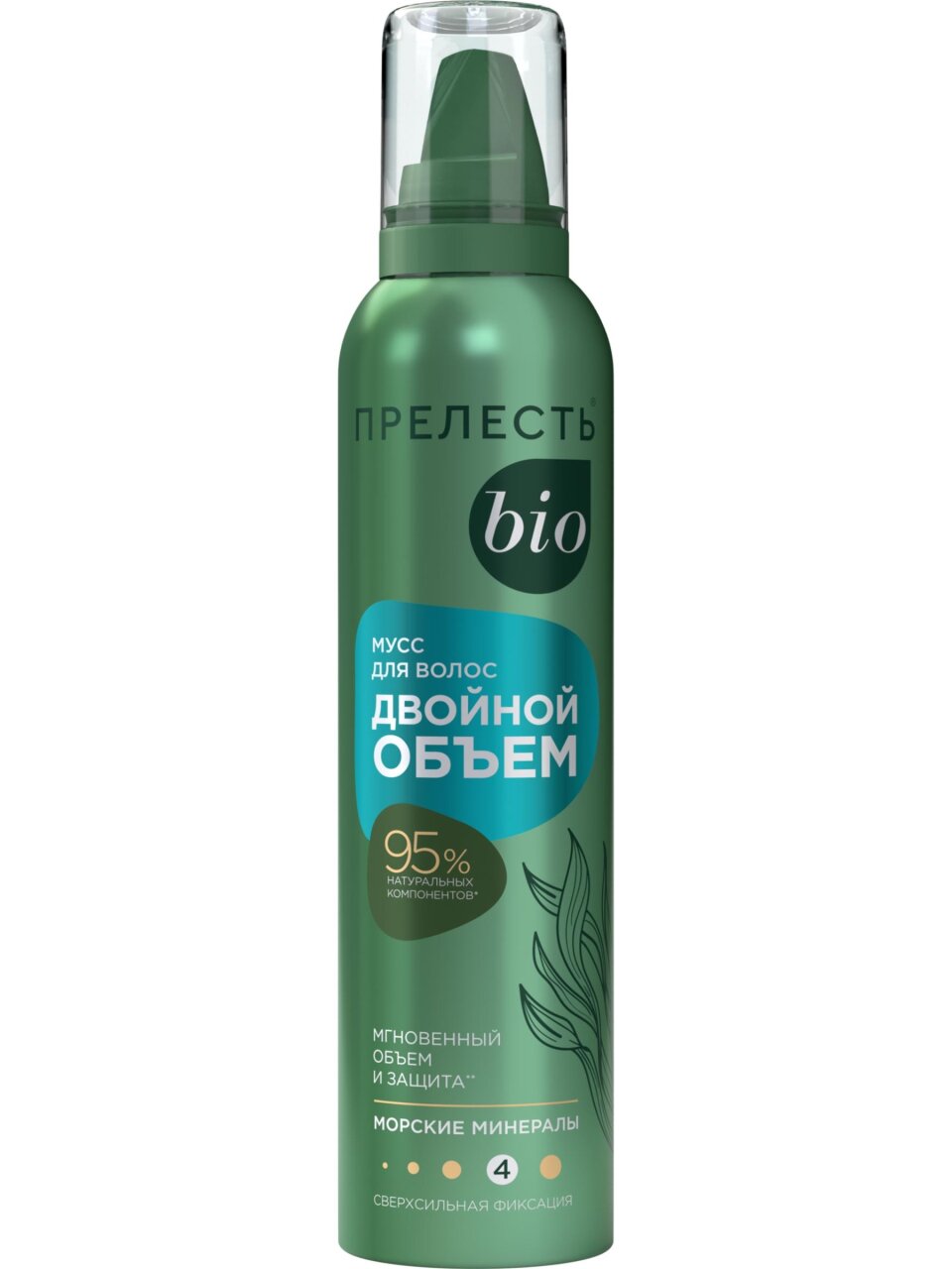 Мусс для волос Прелесть Био, Объем и Сила, сверхсильная фиксация, 160 мл, с морскими минералами