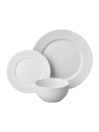 Сервиз столовый керамика, 12 предметов, на 4 персоны, Lefard, Saturn, 191-287, белый