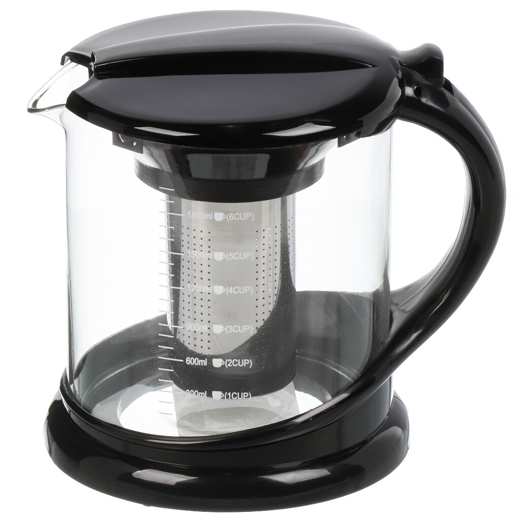 Чайник заварочный стекло, 1.8 л, с ситечком, Atmosphere, Basic, AT-K3414 чайник заварочный стекло 1 25 л atmosphere tea time at k2727