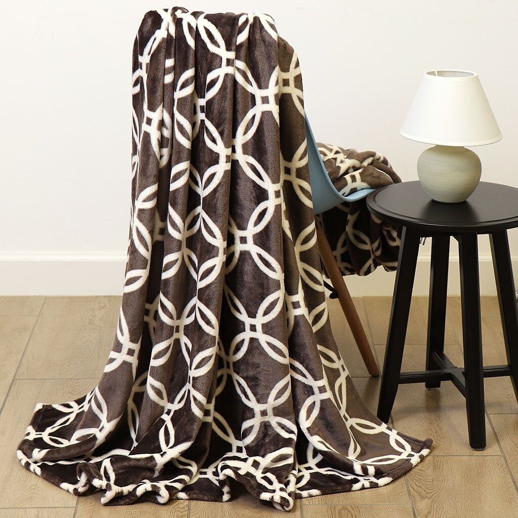 Плед 2-спальный, 180х200 см, 100% полиэстер, Silvano, темно-серый, SP-178