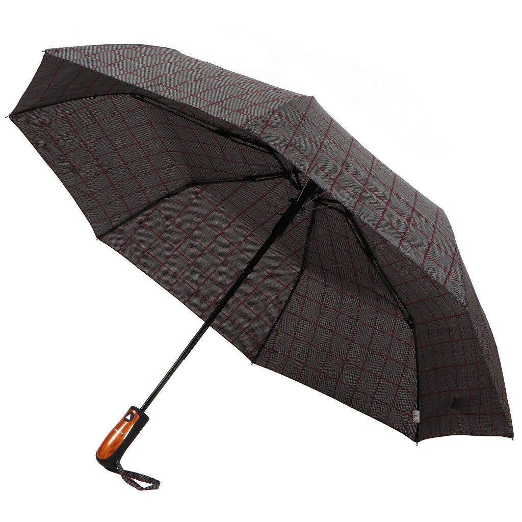 Зонт для мужчин, полуавтомат, 55 см, Клетка, 3907A