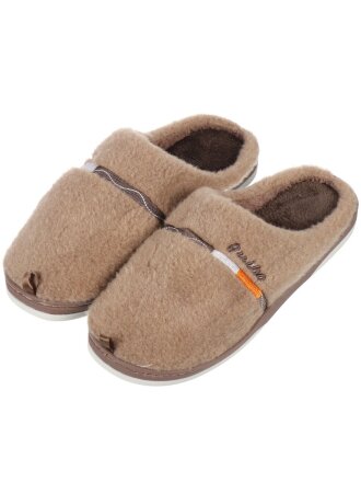 Тапки для мужчин, бежевые, р. 42-43, закрытые, мех, A210044