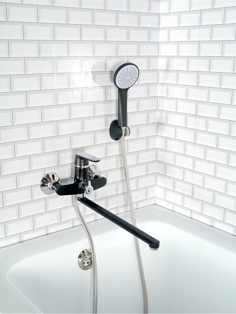 Смеситель для ванны, Potato, с картриджем, чер, P22118-6