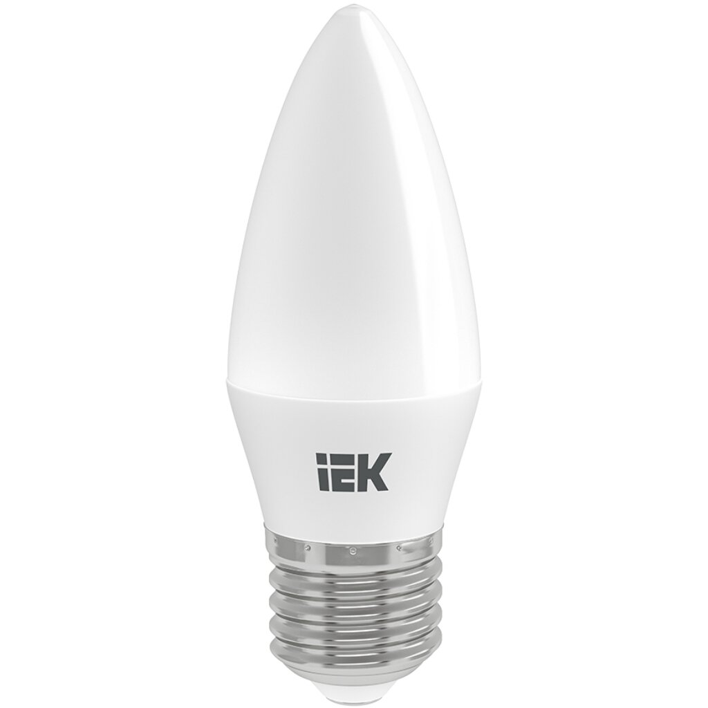 Лампа светодиодная E27, 9 Вт, 60 Вт, 230 В, свеча, 4000 К, свет нейтральный белый, IEK, C35, LED свеча цилиндр в подсвечнике из гипса 8 5х8 5х8 см белый перламутр