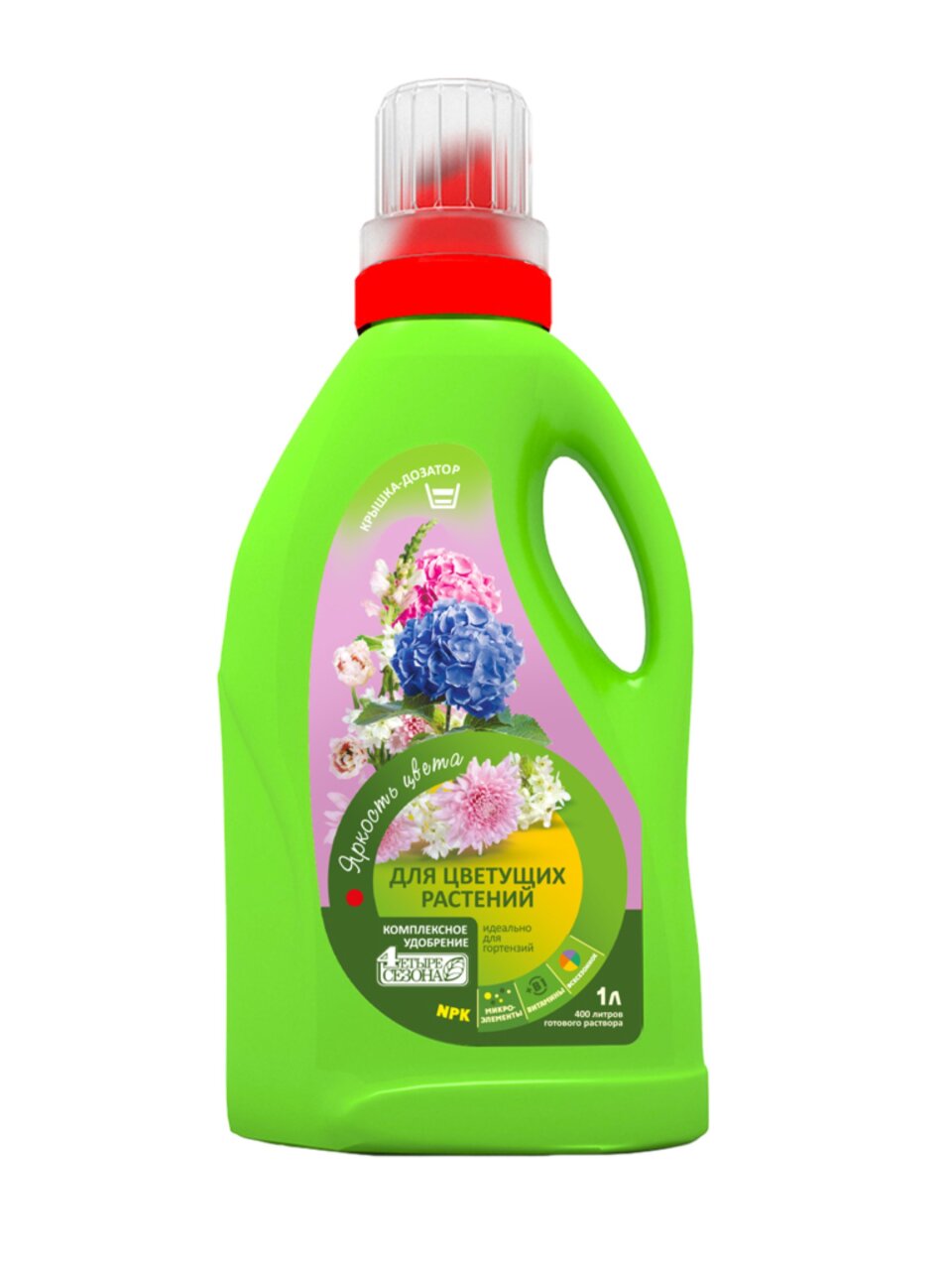 Удобрение для цветущих растений, жидкость, 1 л, Четыре сезона