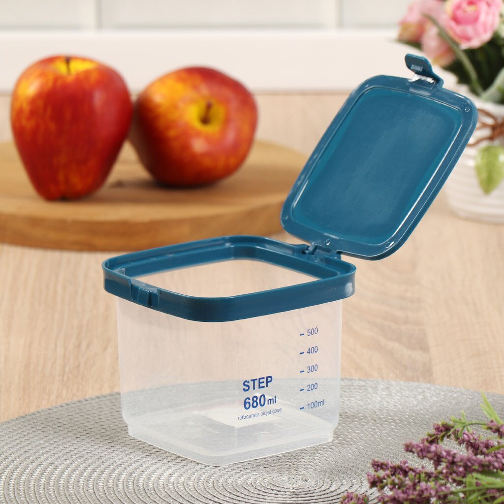 Банка для сыпучих продуктов, пластик, 0.68 л, с крышкой, H02