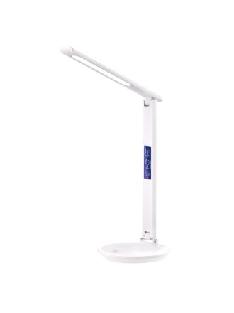 Светильник настольный CCT, 3 уровня яркости, LCD монитор, 9 Вт, белый, абажур белый, Ultraflash, UF-753 C01, 14493