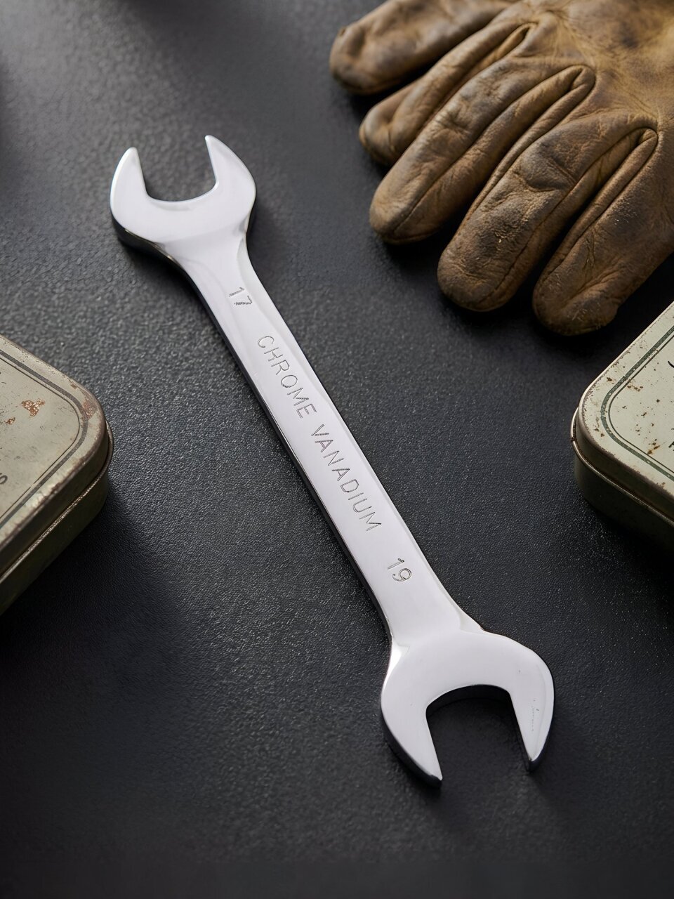 Ключ рожковый, Bartex, 17х19 мм, хромированный зеркальный, CrV сталь