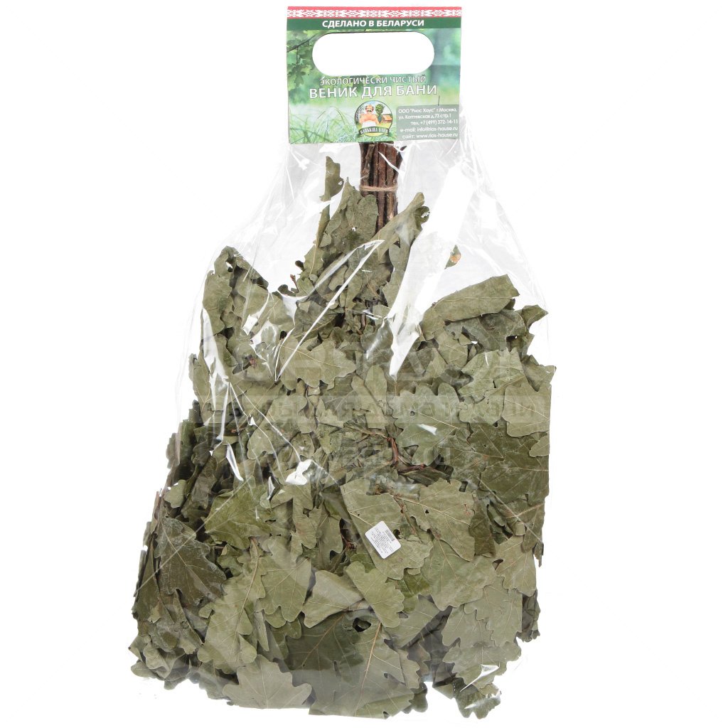 Веник банный дуб, с полынью, в упаковке, Бацькина Баня, 20517