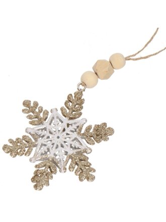 Елочное украшение Снежинка, белое, 10 см, SYYKLA- 1923273